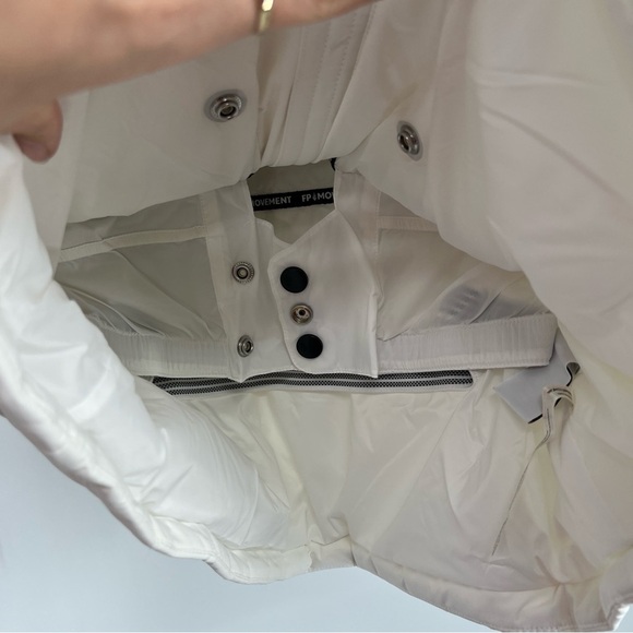 Free People All Prepped White Quilted Long Winter Ski Snowboarding Coat L NWT - Picture 9 of 13